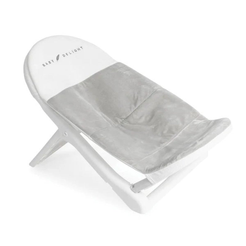 Baby Delight Cushy Nest Cloud Premium Infant Bather-Front View-White-Grey - ANB Baby
