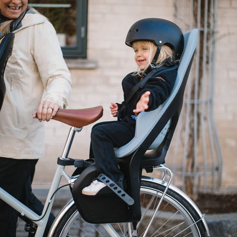 Thule Yepp 2 Maxi Rack Mount Child Bike Seat-Lifestyle image 1-Midnight Black - ANB Baby