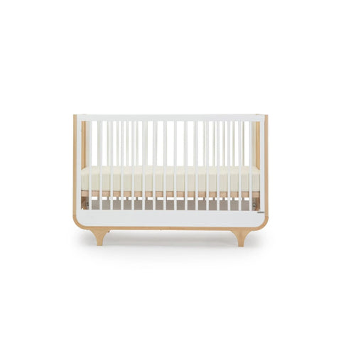 DaDaDa Jolly 3-in-1 Convertible Crib, White / Natural, 1023880008835 -- ANB Baby