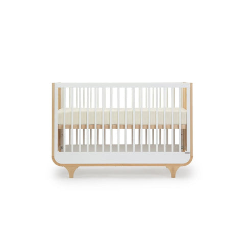 DaDaDa Jolly 3-in-1 Convertible Crib, White / Natural, 1023880008835 -- ANB Baby