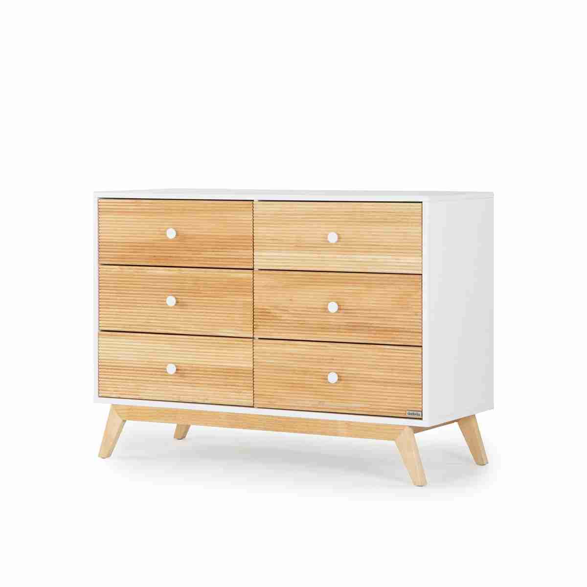 DaDaDa Merry 6-Drawer Dresser, White/Natural, 7290019952152 -- ANB Baby