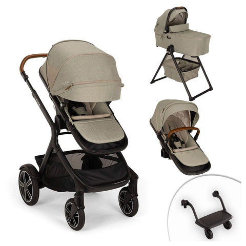 Nuna Demi Next Double Stroller + Rider Board + Bassinet, -- ANB Baby