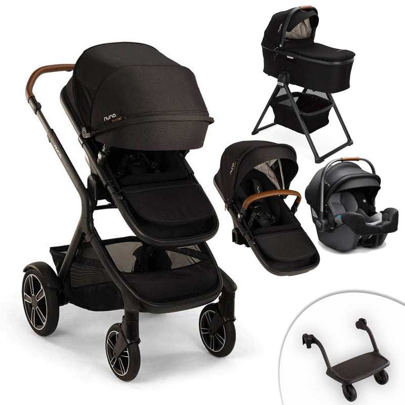 Nuna Demi Next Stroller + Sibling Seat + Rider Board + Pipa RX + Bassinet, -- ANB Baby