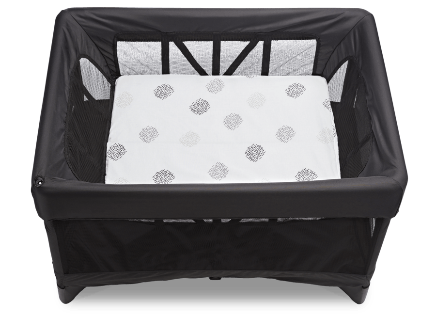 4moms Breeze Bassinet Sheet, Cotton White & Grey Crosshatch, Two Pack, -- ANB Baby