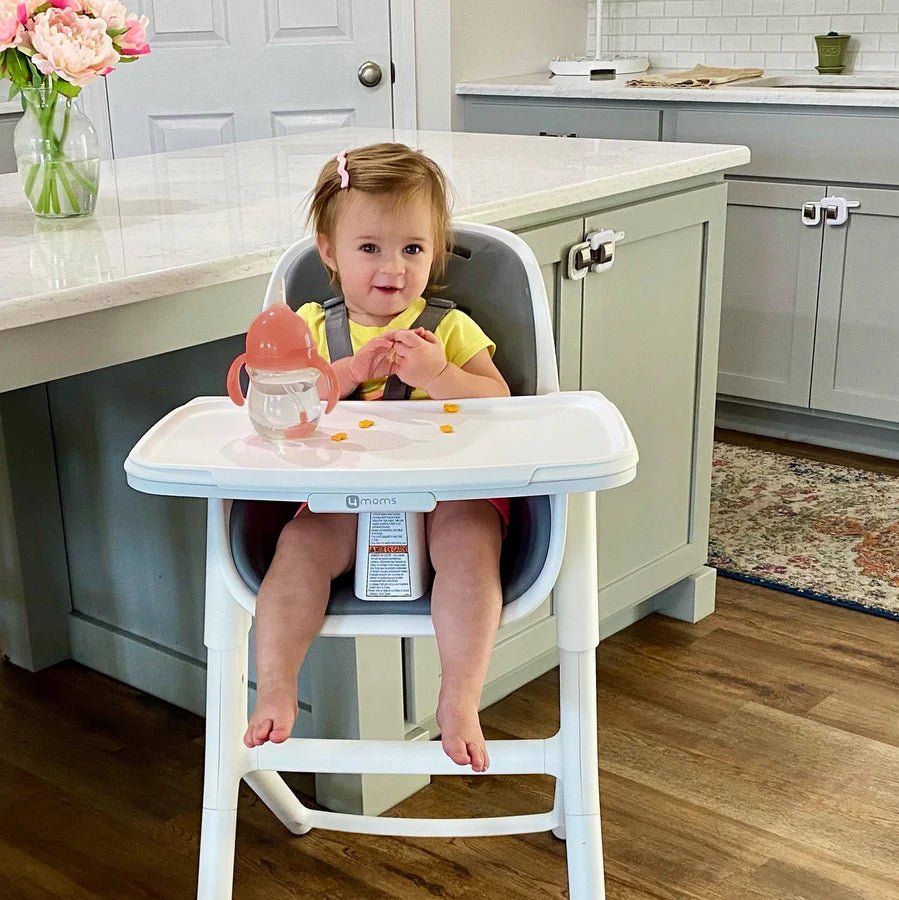 4moms Connect High Chair with Magnetic Guide Tray, White / Grey, -- ANB Baby