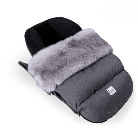 7 AM Enfant PlushPOD Tundra Stroller and Car Seat Footmuff, Heather Grey, -- ANB Baby