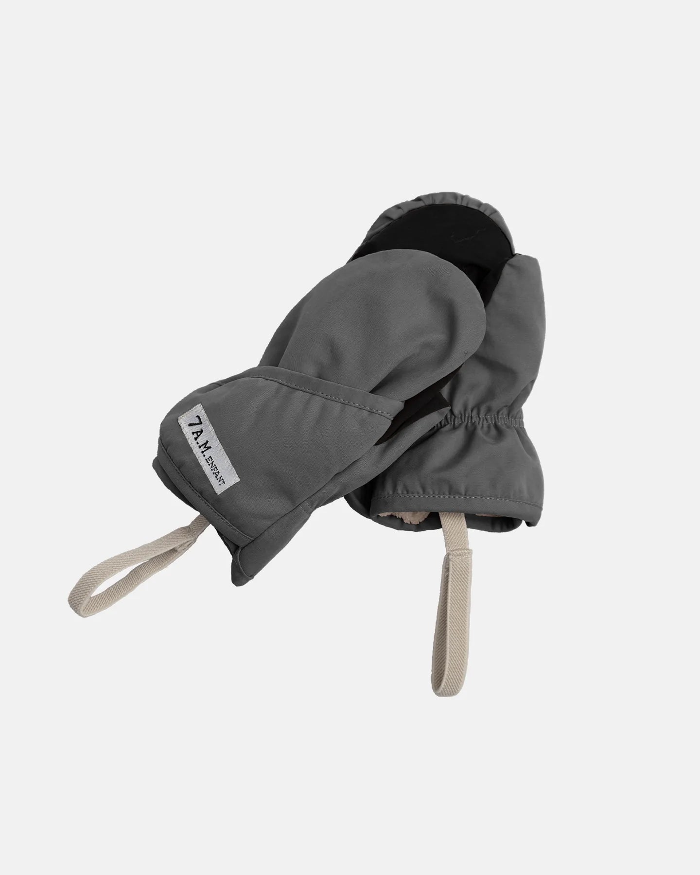 7 A.M. Enfant The Cub Mitten & Hat Set, Benji, Smokey Grey, -- ANB Baby