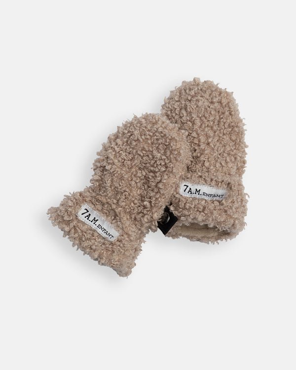 7 A.M. Enfant The Cub Mitten & Hat Set, Oatmeal Teddy, -- ANB Baby