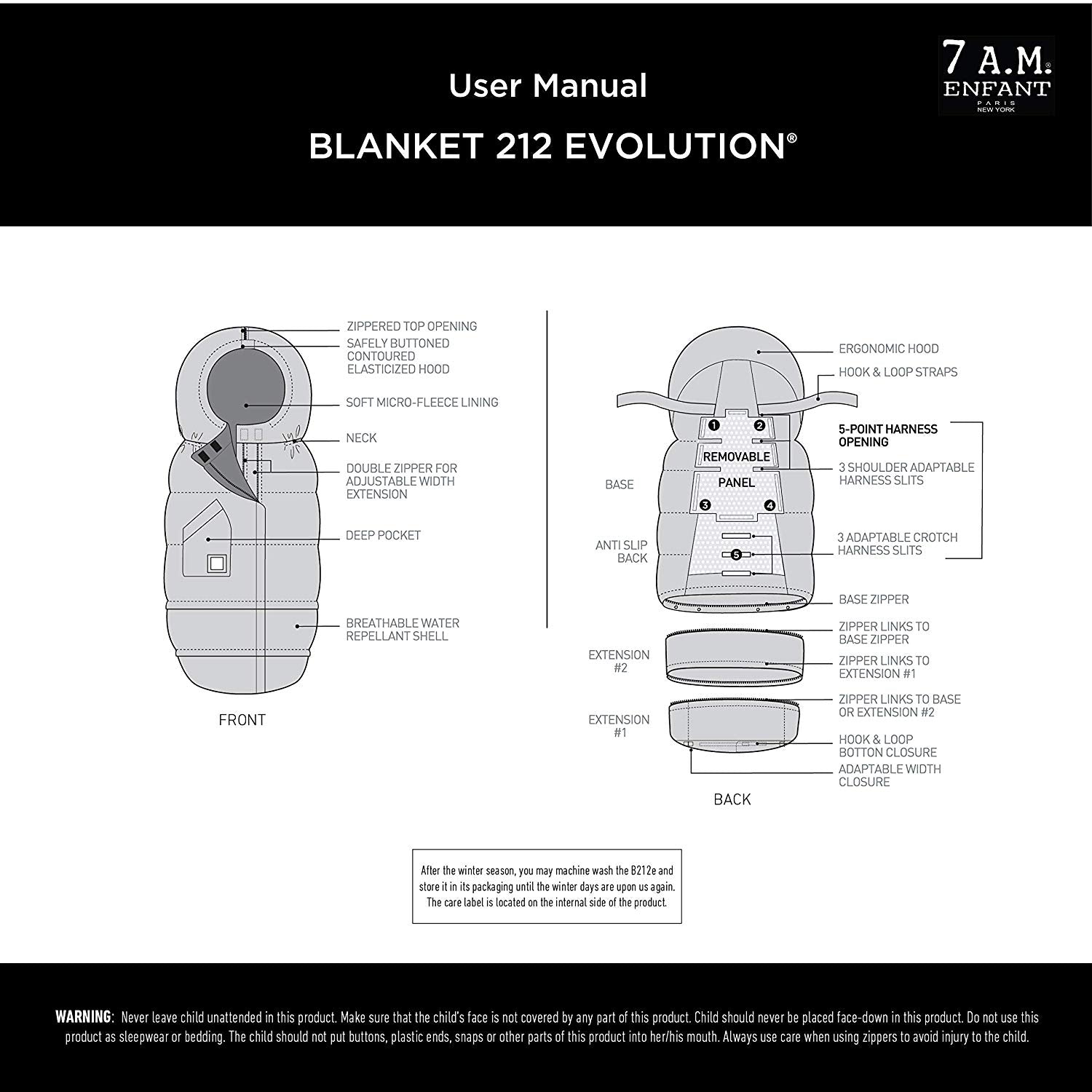 7AM Blanket 212 Evolution Fits Size 6M-4T, -- ANB Baby