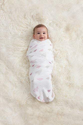 Aden & Anais Infant Boutique Classic Swaddle Blankets, Heart Breaker, 4-pack, -- ANB Baby