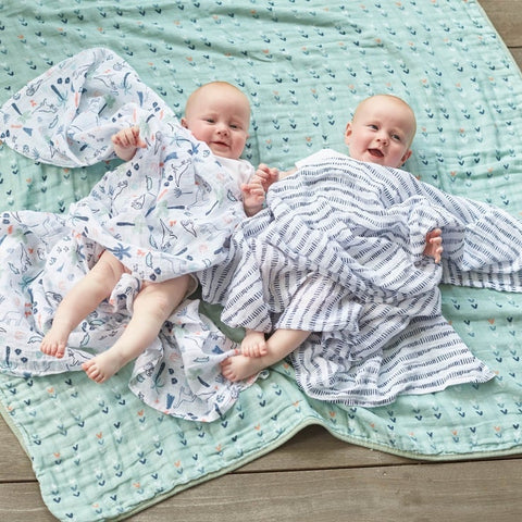 Aden & Anais Infant Essentials Muslin Swaddle Blankets, Dinotime, 4-pack, -- ANB Baby