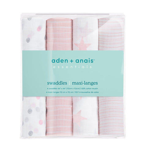 Aden & Anais Infant Essentials Muslin Swaddle Blankets, Doll, 4-pack, -- ANB Baby