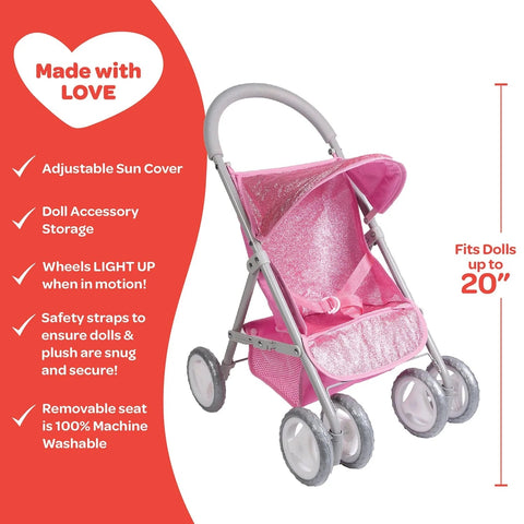 Adora Glam Glitter Medium Shade Stroller Pink, -- ANB Baby