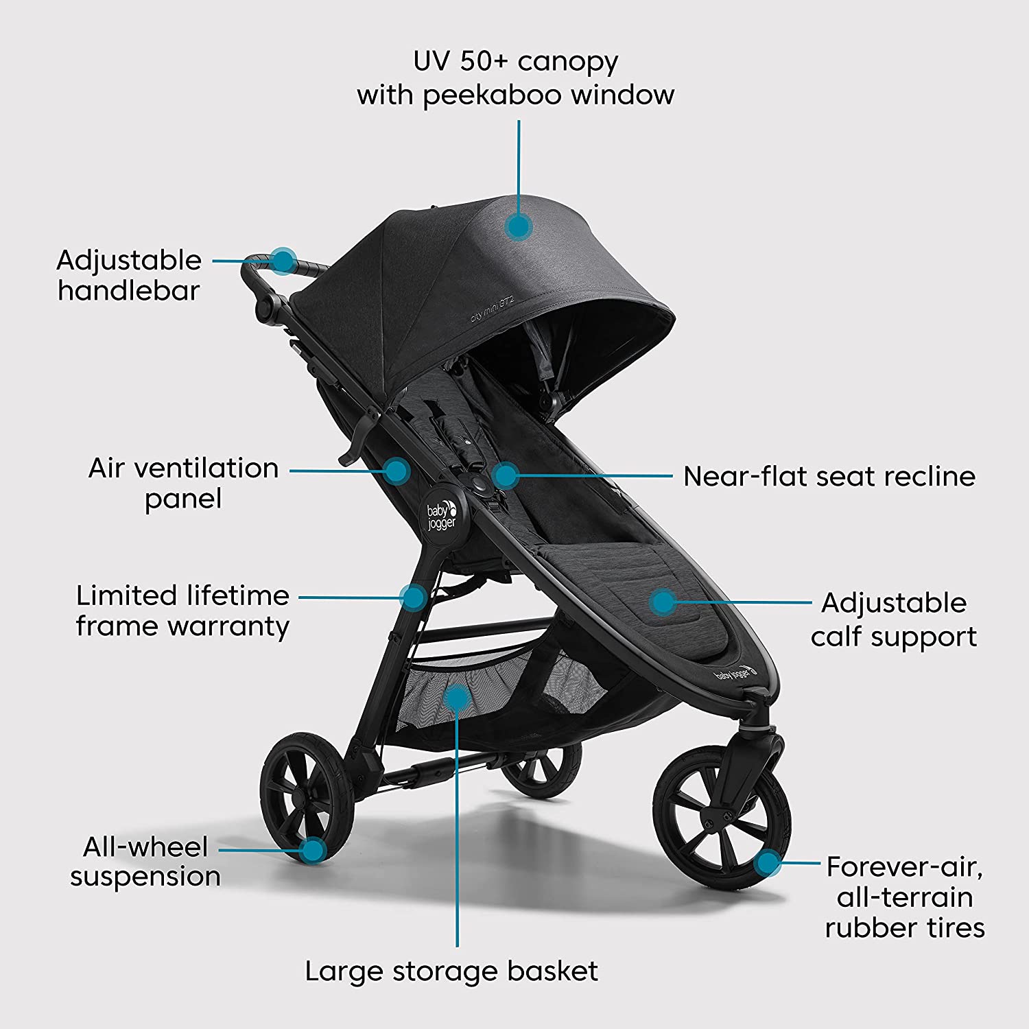 Baby Jogger City Mini GT2 + City GO 2 Travel System, Opulent Black, -- ANB Baby