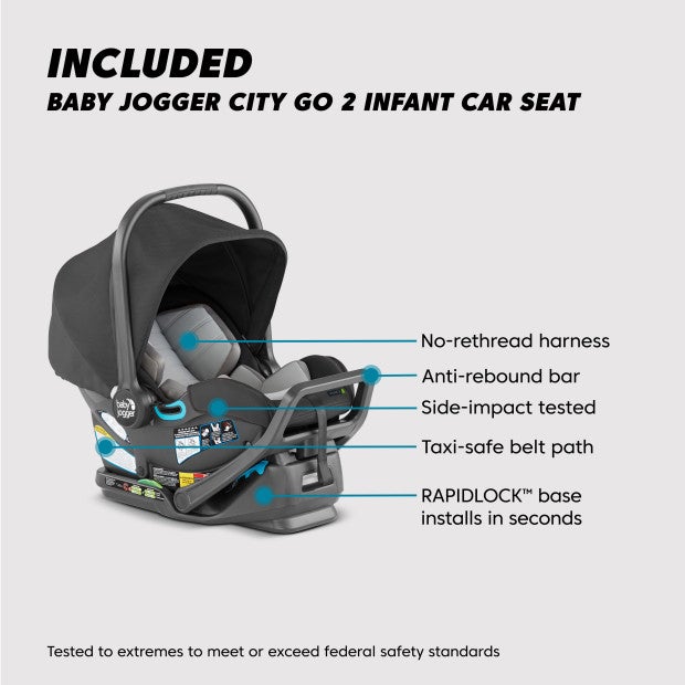 Baby Jogger City Select 2 + City GO 2 Travel System, Radiant Slate, -- ANB Baby