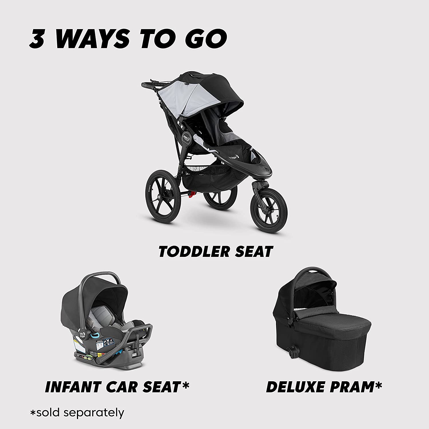 Baby Jogger Summit X3 Jogging Stroller, Black / Gray, -- ANB Baby