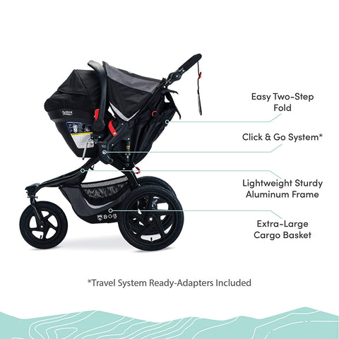 BOB Gear Revolution Flex 3.0 Jogging Stroller + Travel System with B-Safe 35 Infant Car Seat, -- ANB Baby