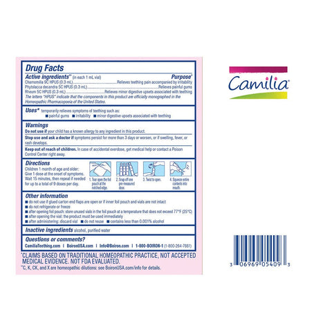 Boiron Camilia, Baby Teething Relief, 30 Doses, -- ANB Baby