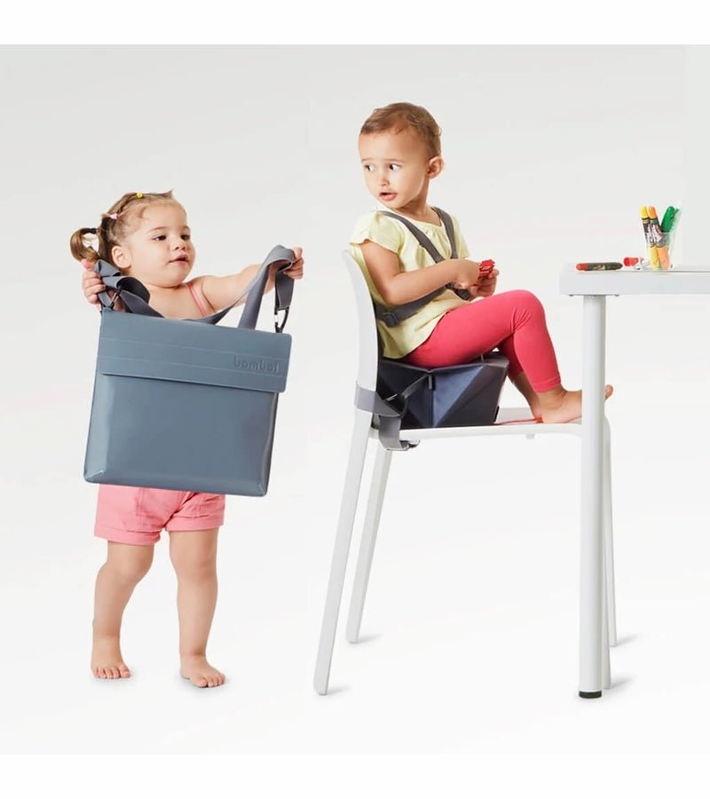 Bombol Pop-Up Booster Seat with Carry Bag, Pebble Grey, -- ANB Baby