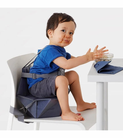 Bombol Pop-Up Booster Seat with Carry Bag, Pebble Grey, -- ANB Baby