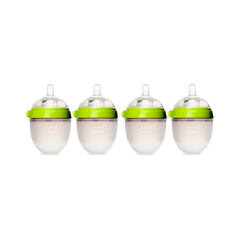 Comotomo Baby Bottle 5-Ounce /150 ml Kit, Green, Pack of 4, -- ANB Baby