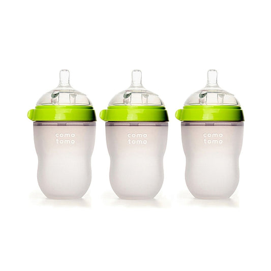 Comotomo Baby Bottle 8-Ounce/250 ml Kit, Green, Pack of 3, -- ANB Baby