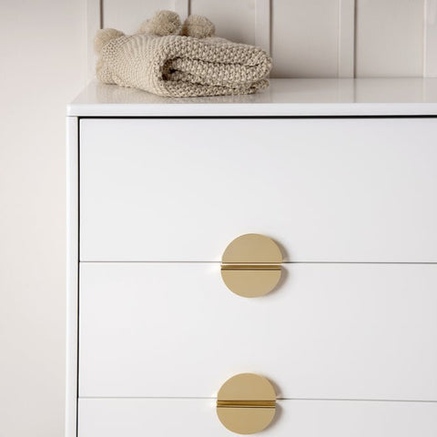 DaDaDa Chicago 3-Drawer Dresser, White / Gold, -- ANB Baby