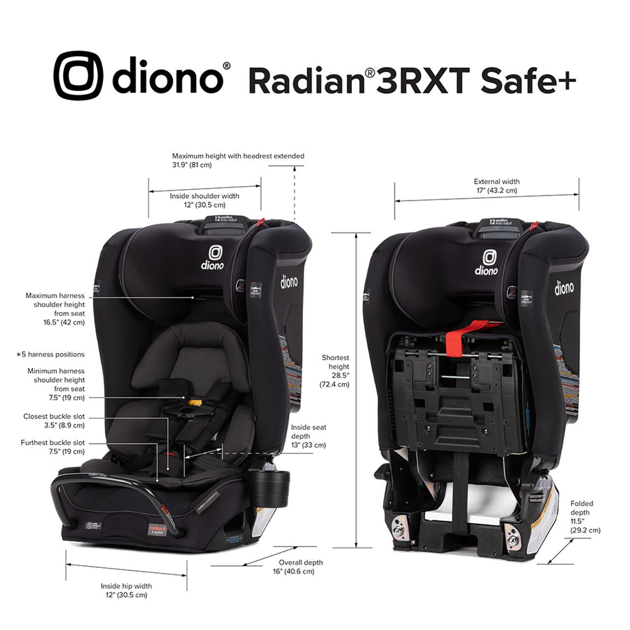 Diono Radian 3RXT Safe+ Booster Seat, -- ANB Baby