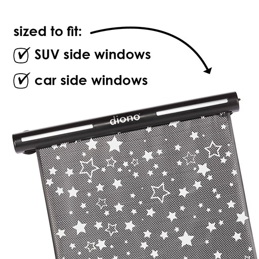 Diono Sun Shade Starry Night Roller Window Shade, Black, -- ANB Baby