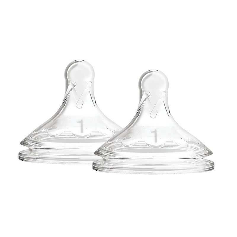 Dr. Brown's Different Levels Natural Silicone Nipple, Wide-Neck 2-Pack, -- ANB Baby