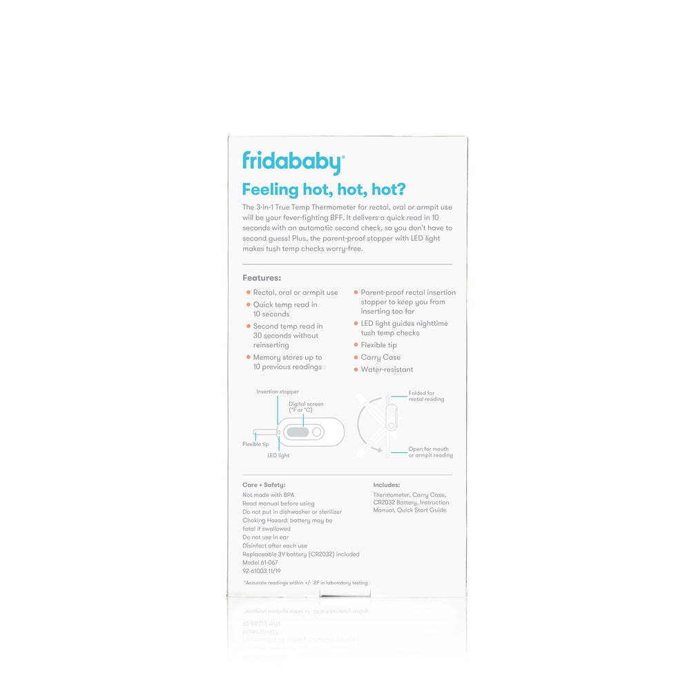 FridaBaby 3-in-1 True Temp Thermometer, White, -- ANB Baby