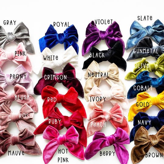 Golden Dot Lane Edged Velvet Bow Headband, -- ANB Baby