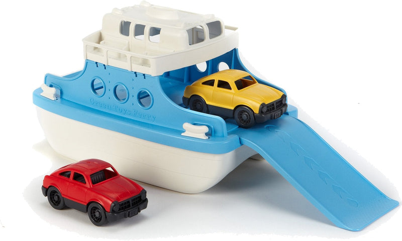 Green Toys Ferry Boat with Mini Cars Bathtub Toy, Blue/White, -- ANB Baby