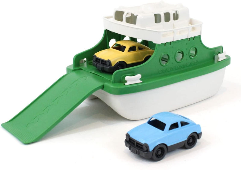 Green Toys Ferry Boat with Mini Cars Bathtub Toy, Green/White, -- ANB Baby