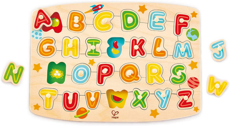 HAPE Alphabet Peg Puzzle Game, -- ANB Baby