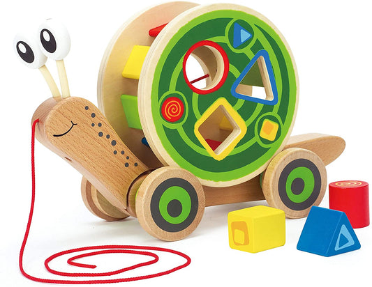 HAPE Walk ALong Snail Push and Pull Toys, -- ANB Baby