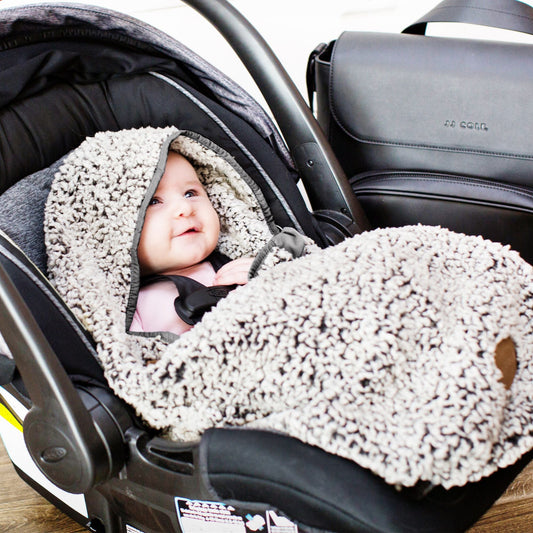 JJ Cole Cuddly BundleMe, Gray Car Seat Cover, -- ANB Baby