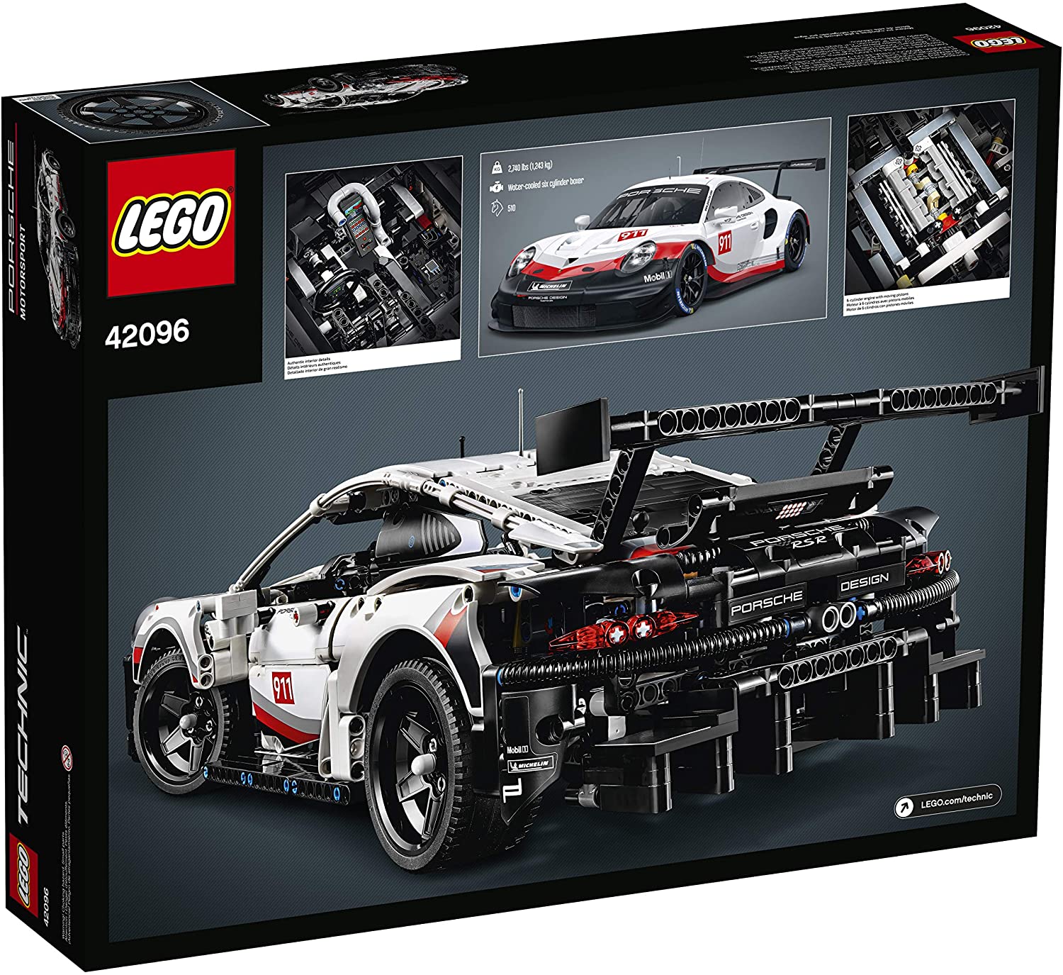 Lego Technic Porsche 911 RSR Race Car Building Set, 1,580 Pieces, -- ANB Baby