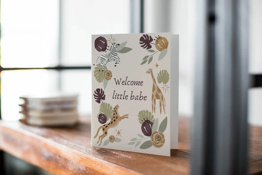 Lemon Milk Paper Welcome Little Babe Card, -- ANB Baby