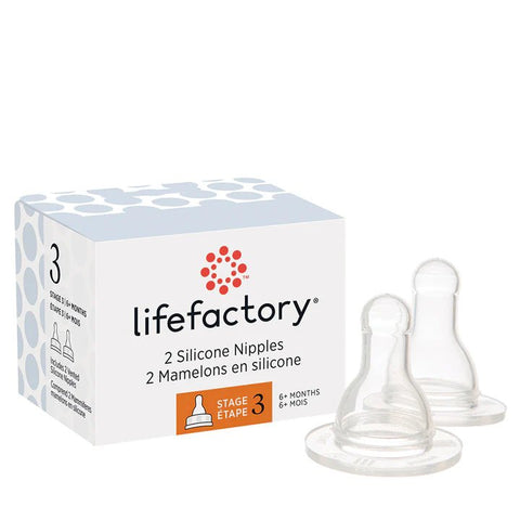 Lifefactory Stage 3 Baby Bottle Nipple for 4-Ounce and 9-Ounce, Clear, Pack of 2, -- ANB Baby