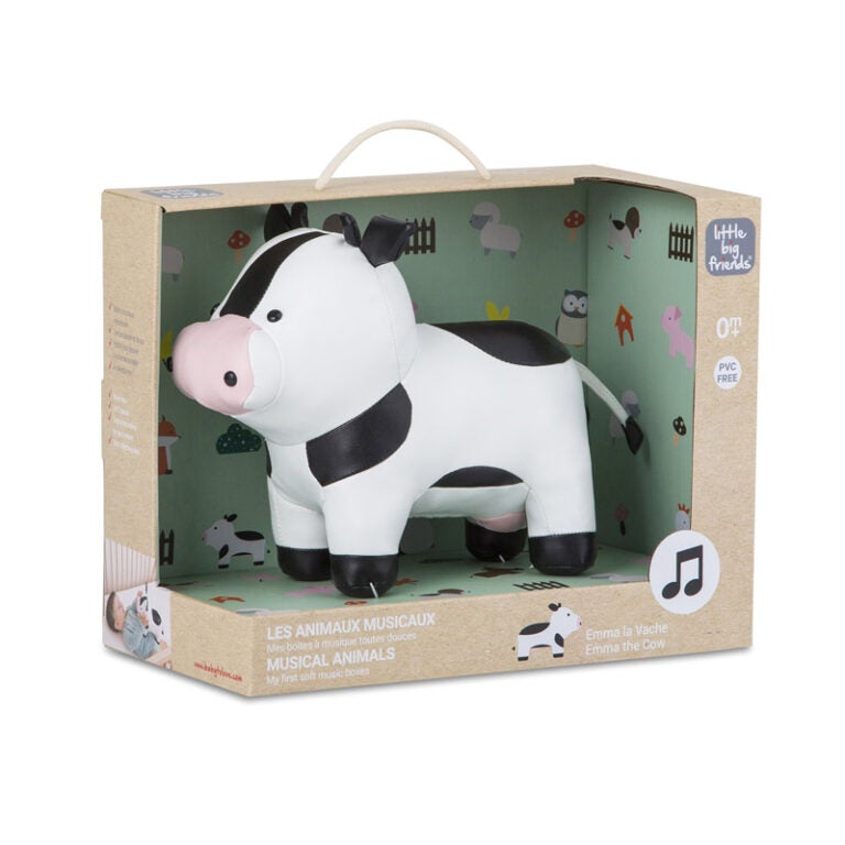 Little Big Friends Emma the Cow Soft Music Box, -- ANB Baby