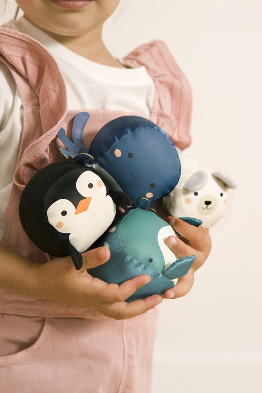 Little Big Friends Ocean Animals Soft Balls, Set of 4, -- ANB Baby