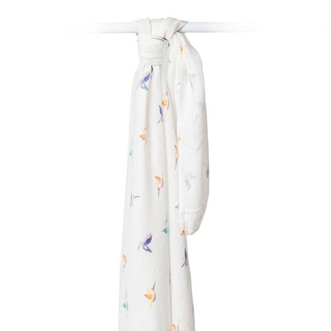 Lulujo Bamboo Swaddle, Hummingbirds, -- ANB Baby