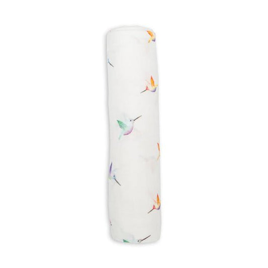 Lulujo Bamboo Swaddle, Hummingbirds, -- ANB Baby