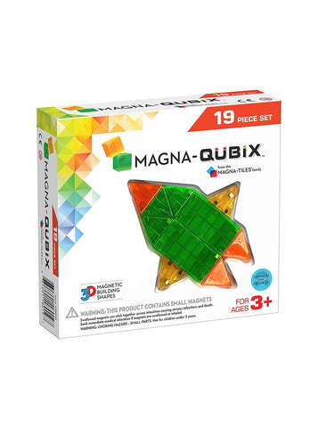 Magna-Qubix 3D Magnetic Building Blocks 19-Piece Set, -- ANB Baby