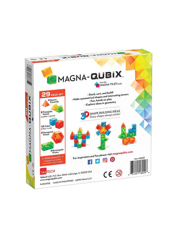 Magna-Qubix 3D Magnetic Building Blocks 29 Piece Set, -- ANB Baby