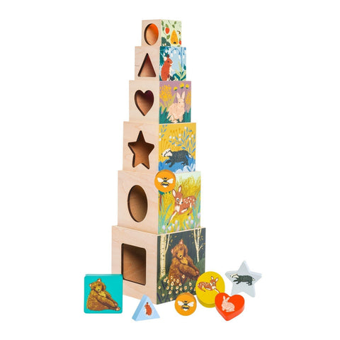 Manhattan Toy Enchanted Forest Wooden Stacking Blocks, -- ANB Baby