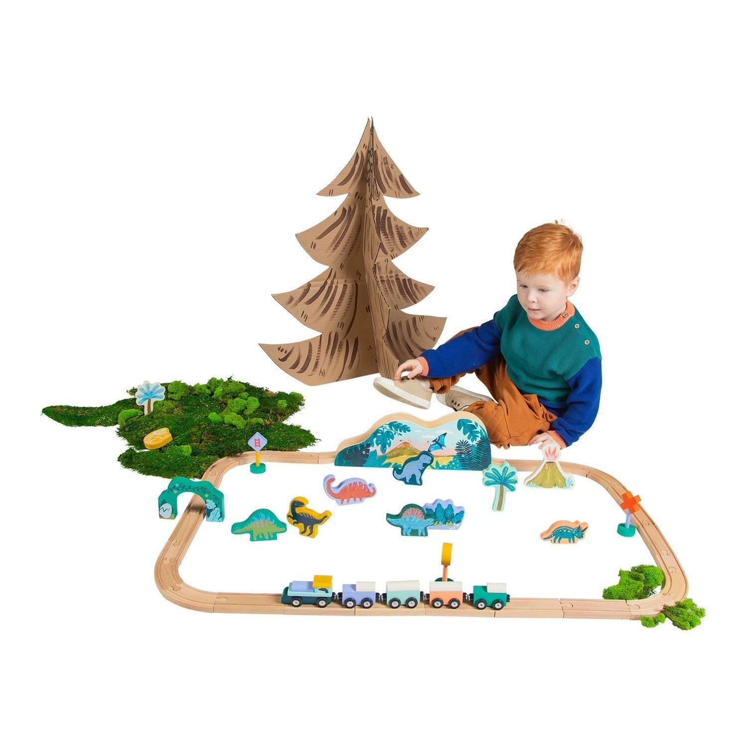 Manhattan Toy T-Rex Express Wooden Train Set, -- ANB Baby