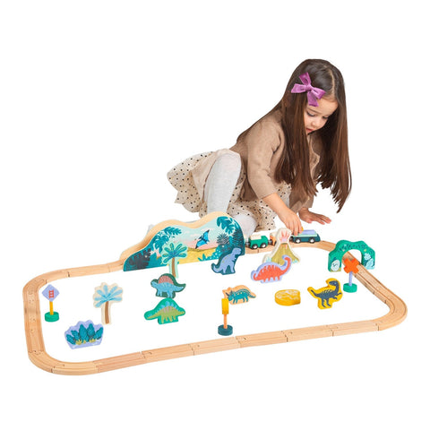 Manhattan Toy T-Rex Express Wooden Train Set, -- ANB Baby