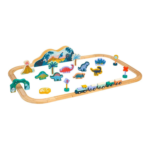 Manhattan Toy T-Rex Express Wooden Train Set, -- ANB Baby